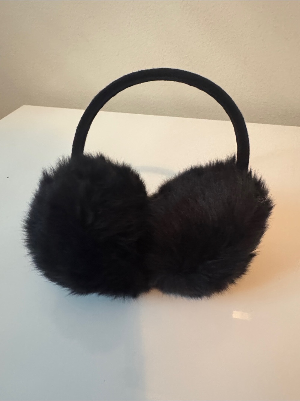 Black Faux Fur Earmuffs- Cozy Winter Ear Warmers